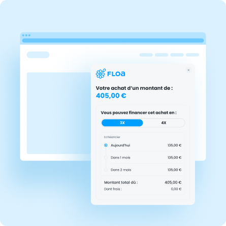 illustration de l'interface pour payer en plusieurs fois