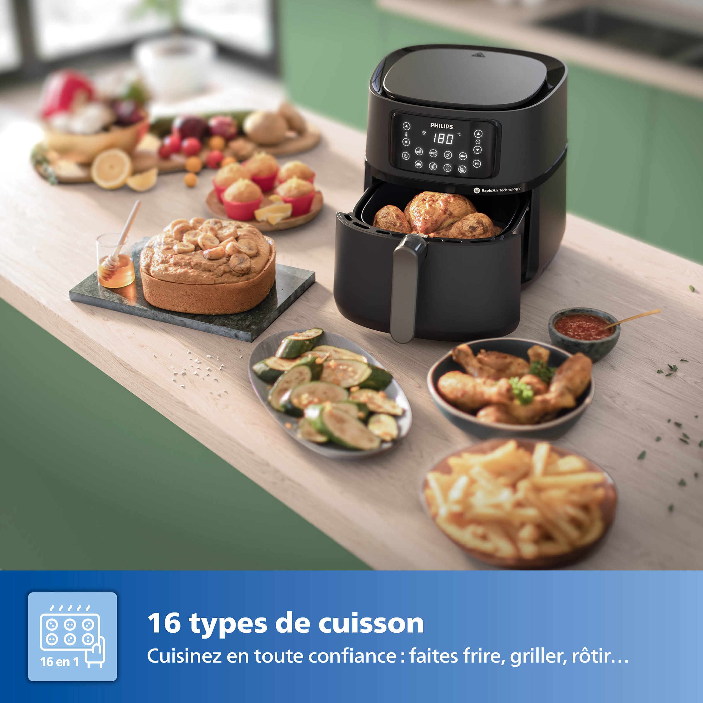 Friteuse à air chaud PHILIPS Air Fryer 2000W 1.4kg - HD9285/93 Friteuse à air chaud PHILIPS Air Fryer 2000W 1.4kg - HD9285/93
