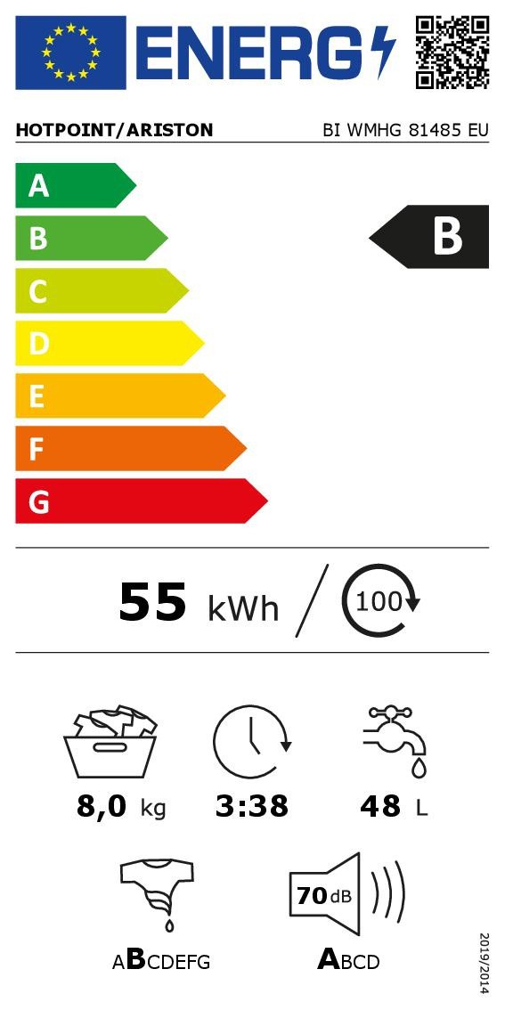 Lave linge encastrable HOTPOINT 8kG 58L - BIWMHG81485EU Lave linge encastrable HOTPOINT 8kG 58L - BIWMHG81485EU