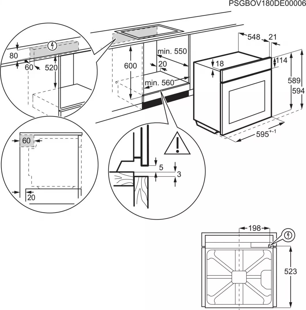 Four encastrable pyrolyse ELECTROLUX Chaleur tournante 72L Inox - EOE7P12Z