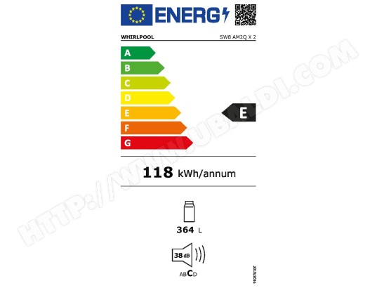 WHIRLPOOL Réfrigérateur 1 porte 6eme Sens Fresh Control 363L Inox - SW8AM2QX2