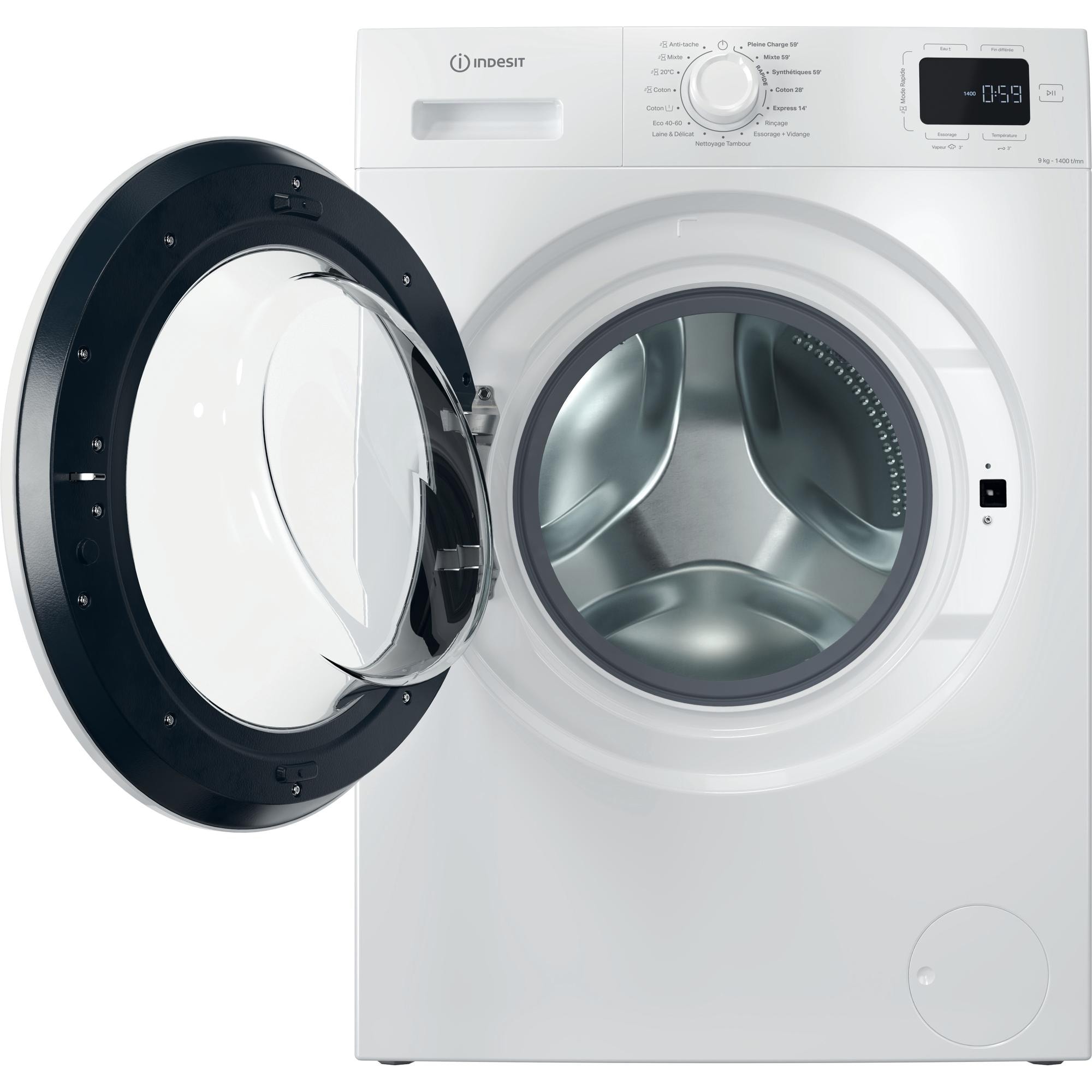 Lave linge Frontal INDESIT Easy Cleaning 1400 trs/min 8Kg Blanc - IM964MYTIMEFR