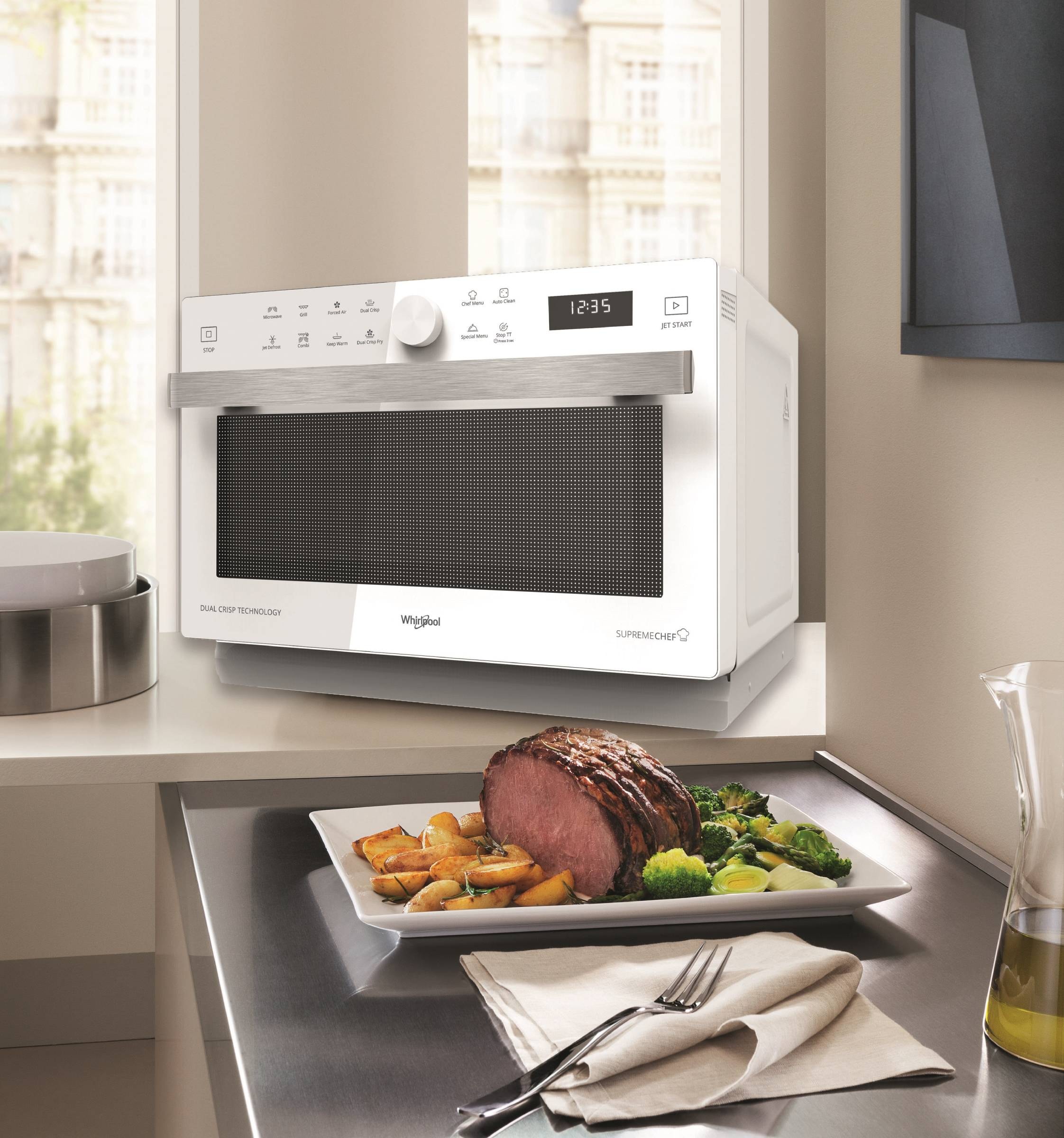 Micro ondes Combiné WHIRLPOOL 1200W 33L Blanc - MWSC833W
