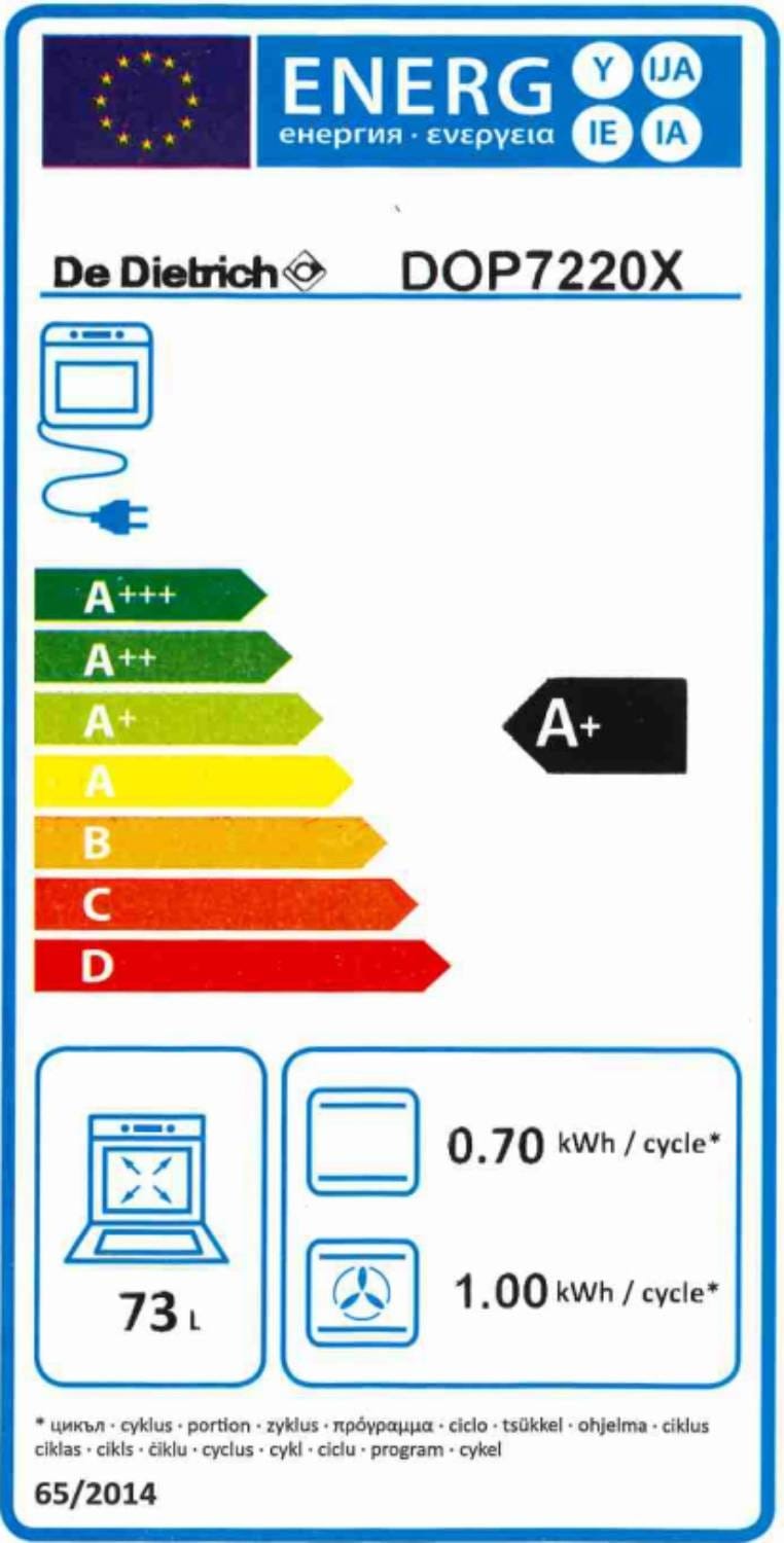 Four encastrable pyrolyse DE DIETRICH Chaleur combiné SmartAssist 73L Noir - DOP7220X Four encastrable pyrolyse DE DIETRICH Chaleur combiné SmartAssist 73L Noir - DOP7220X