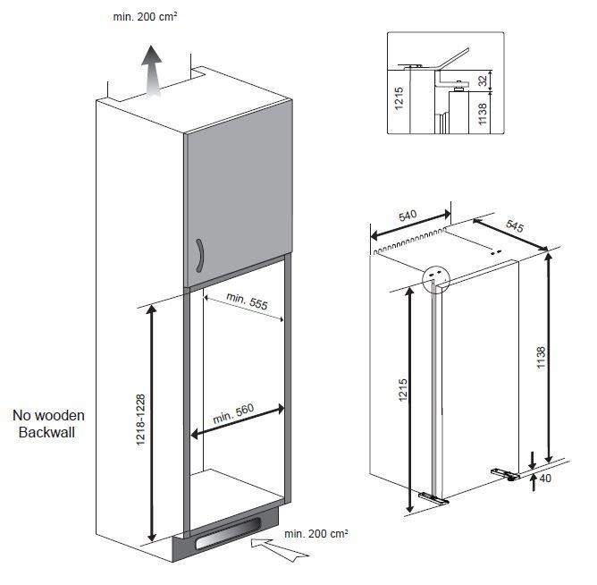 BEKO Réfrigérateur encastrable 1 porte Froid statique MinFrost 175L - BSSA200M3SN