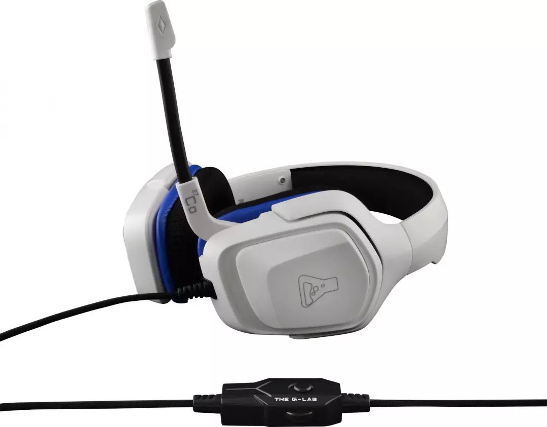 Micro-Casque gaming THE G-LAB Jack 3.5 mm Multiplateforme Blanc - KORP-COBALT-W