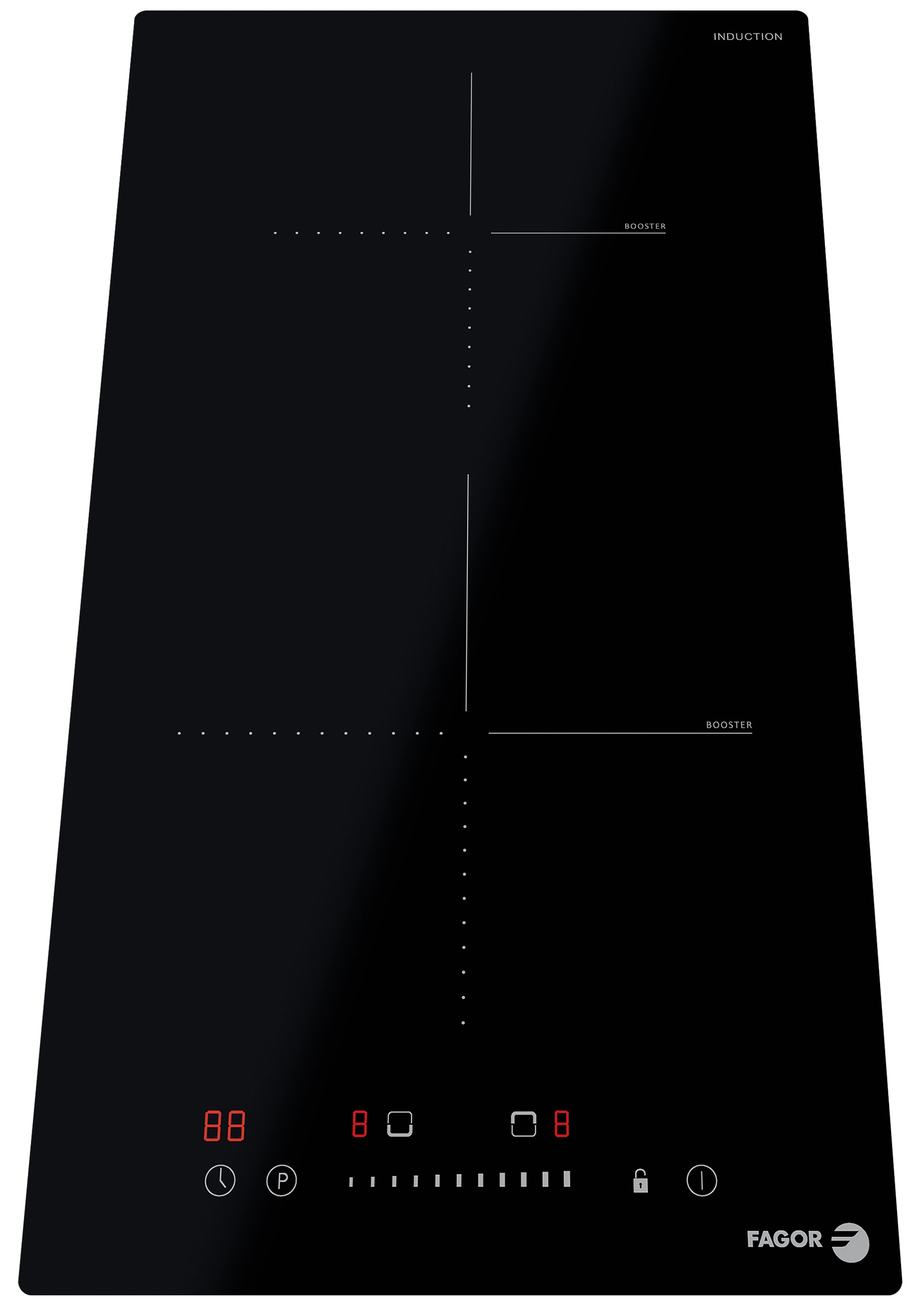 Domino induction FAGOR , 2 foyers, 3600W, 30cm, Noir - FAI2527