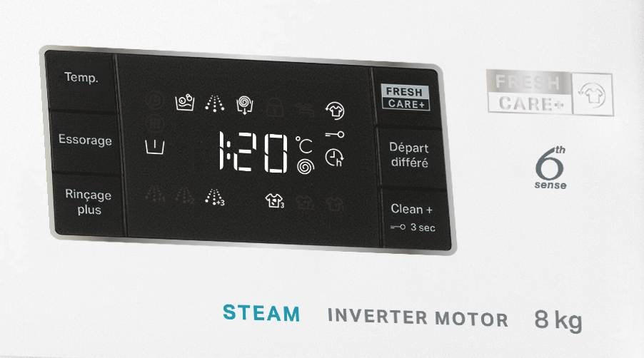 Lave linge Frontal WHIRLPOOL , 1200 trs/mn, 8Kg, Blanc - FFBU8258VFR