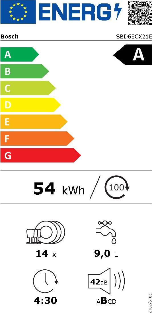 Lave vaisselle tout integrable 60 cm BOSCH Home Connect 14 couverts 42dB Inox - SBD6ECX21E