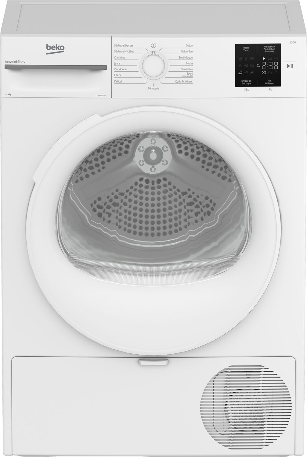 Sèche-linge pompe à chaleur BEKO 9kg Eco Sense Blanc D3H19E01W