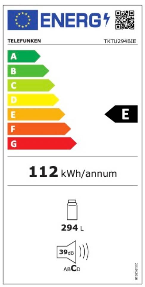 TELEFUNKEN Réfrigérateur encastrable 1 porte  - TKTU294BIE