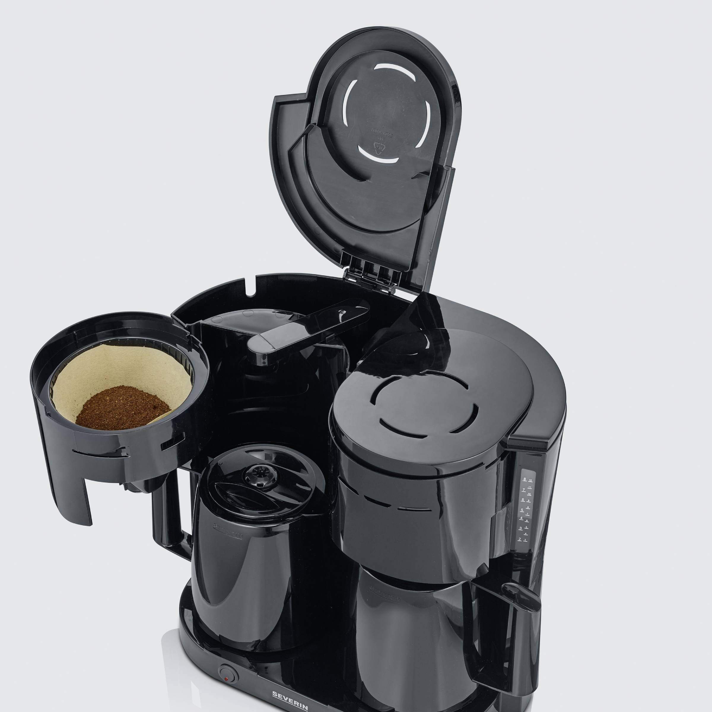 Cafetière SEVERIN à filtre, double verseuse, Noir - KA9315