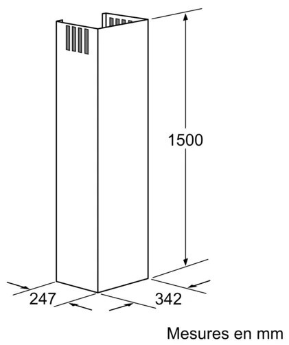 Rallonge de cheminée SIEMENS Inox - LZ12365