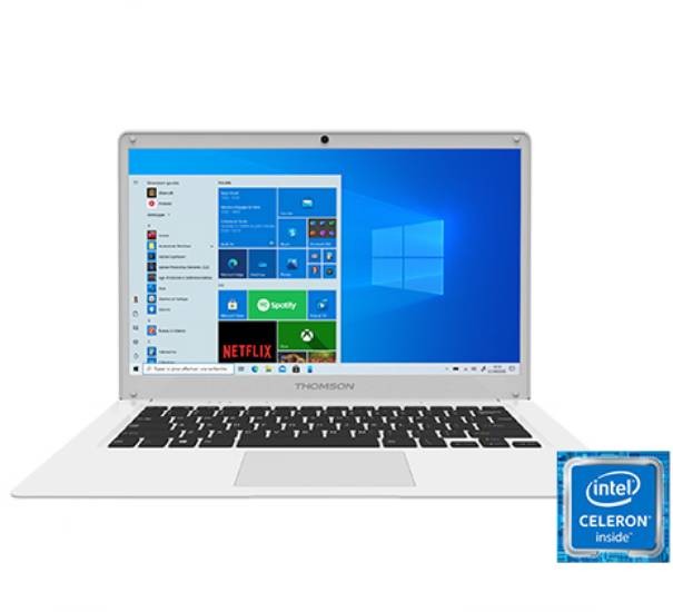 THOMSON Ordinateur portable 14,1" Intel Celeron 4go DDR3 64go Blanc N14C4WH64 THOMSON Ordinateur portable 14,1" Intel Celeron 4go DDR3 64go Blanc N14C4WH64
