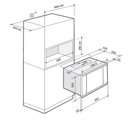Micro ondes Encastrable DE DIETRICH 900W 26L Inox et Blanc - DME7121W