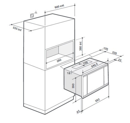 DE DIETRICH Micro ondes Encastrable 900W 26L Inox et Blanc - DME7121W