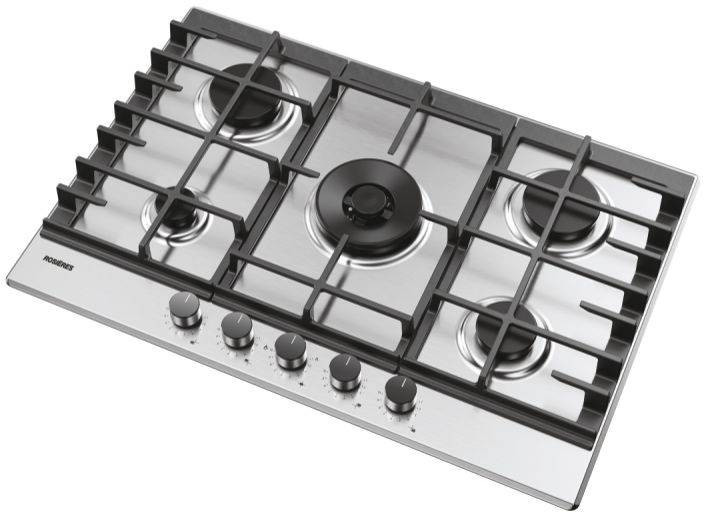 Plaque gaz ROSIERES 5 foyers 75cm Inox - RHG75WC5X