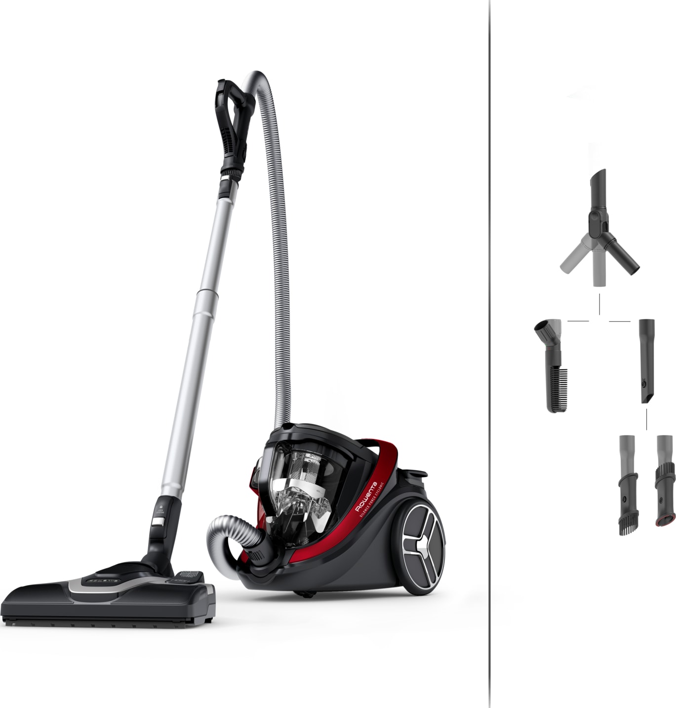 Aspirateur traîneau ROWENTA Silence Force Cyclonic 900W Noir et rouge RO7933EA
