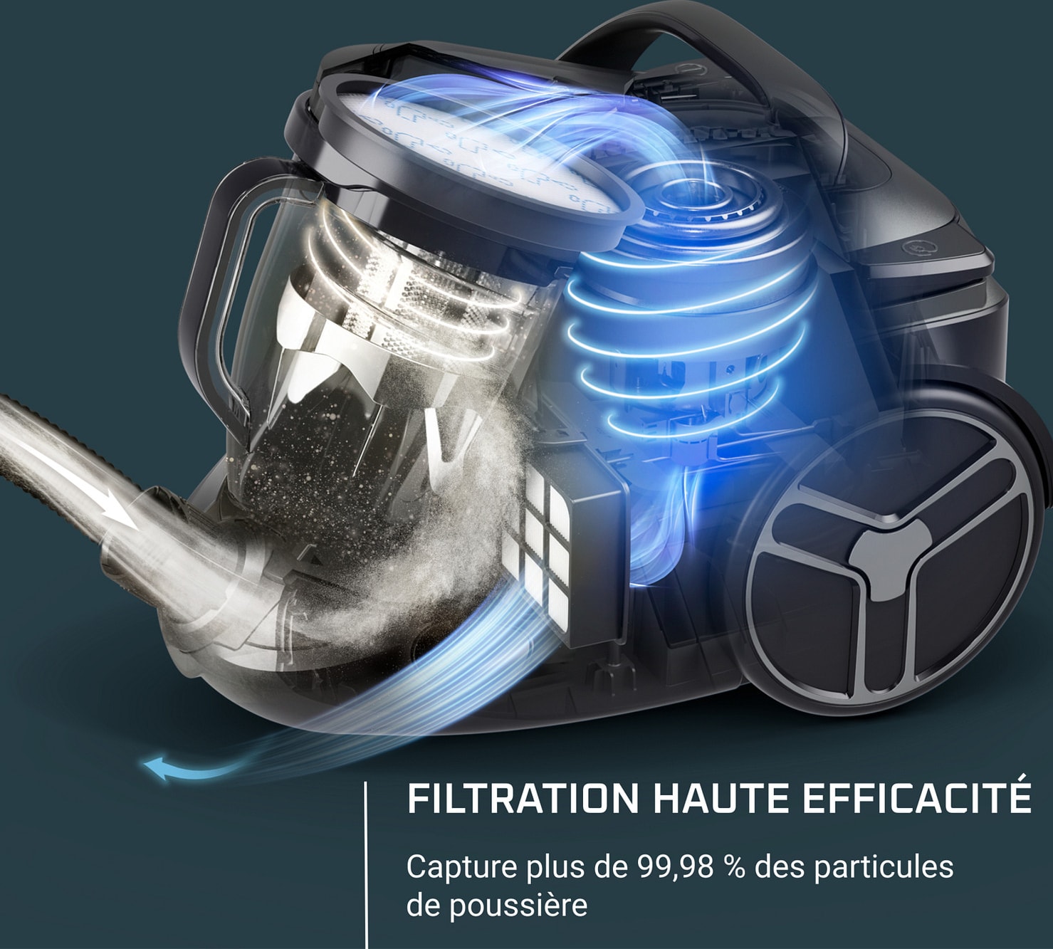Aspirateur traîneau ROWENTA Silence Force Cyclonic 900W Noir et rouge - RO7933EA