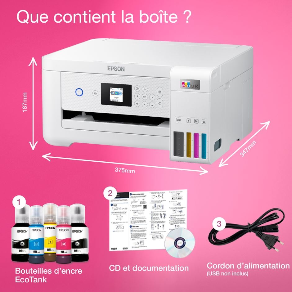 Imprimante multifonction réservoir d'encre EPSON  - ECOTANK-ET2856