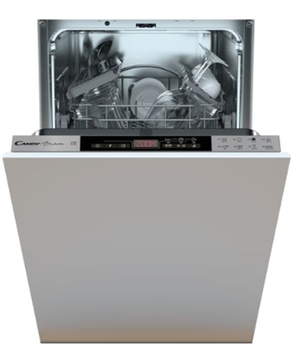 Lave vaisselle tout integrable 45 cm CANDY Touch 10 couverts 47dB Gris CDIH2T1047