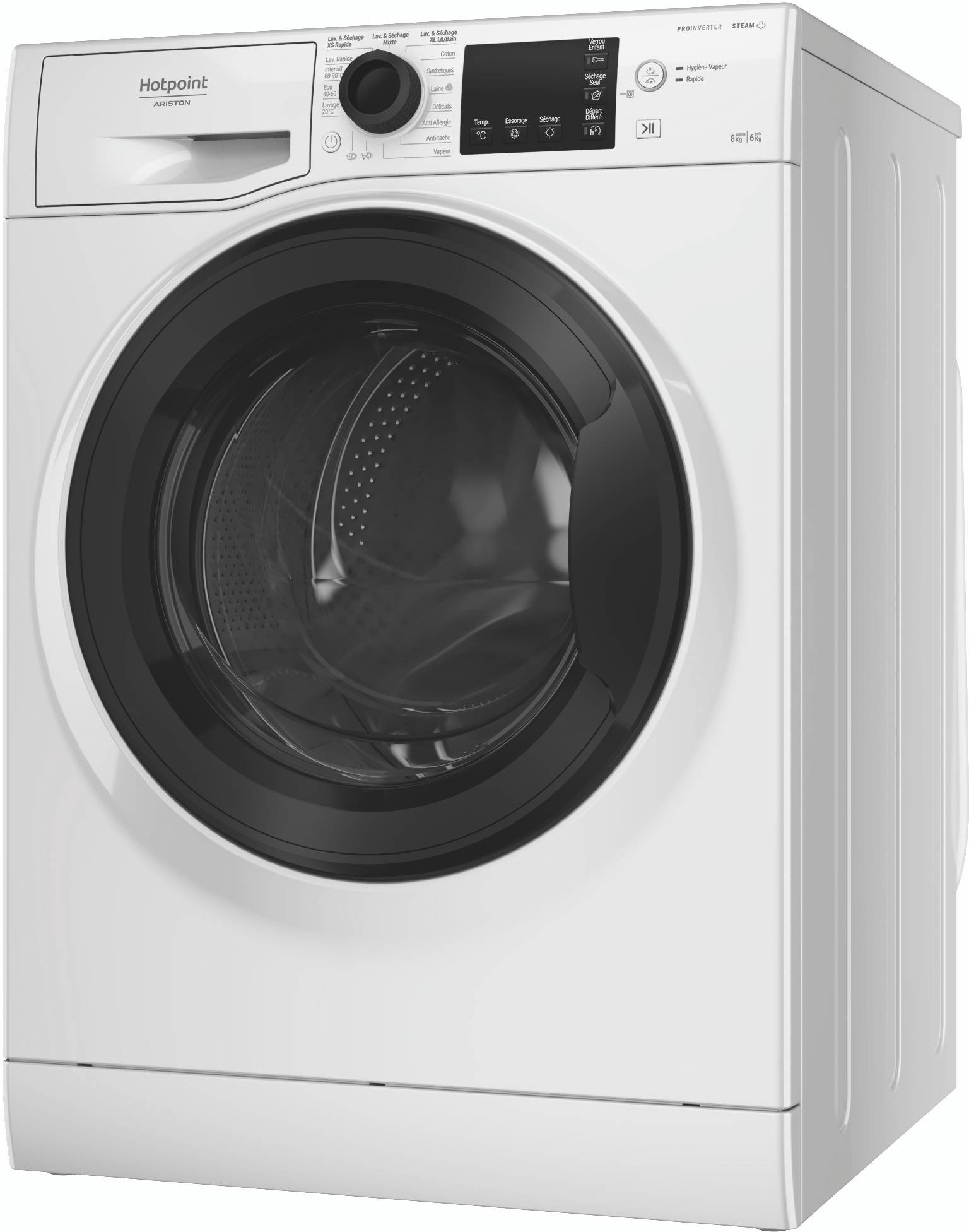 Lave linge sechant Frontal HOTPOINT ARISTON , 1400 trs/mn, 8/6 kg, Blanc - NDB8635KFR Lave linge sechant Frontal HOTPOINT ARISTON , 1400 trs/mn, 8/6 kg, Blanc - NDB8635KFR