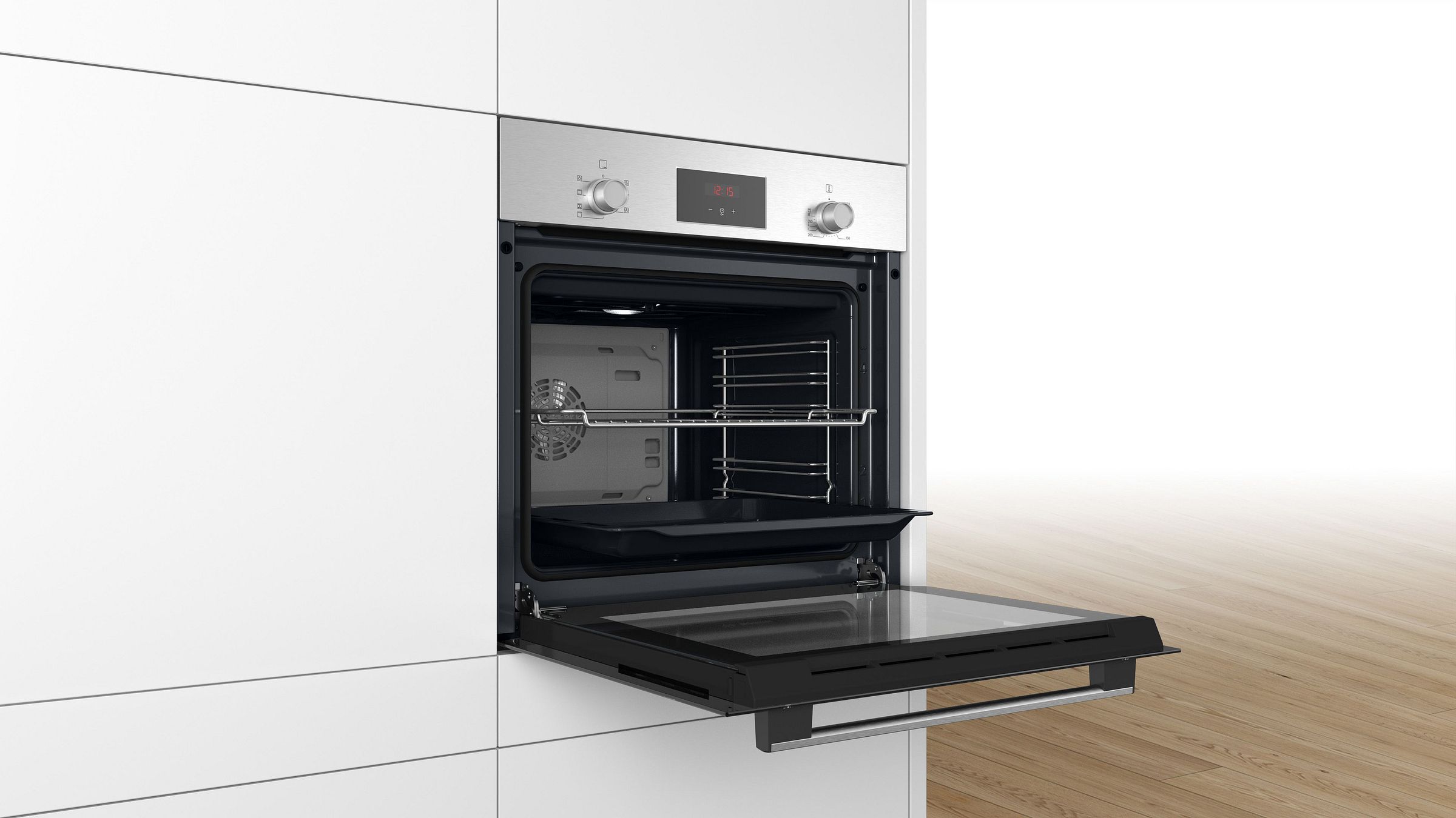 Four encastrable EcoClean BOSCH Chaleur tournante 66 L Inox - HBF133BR0