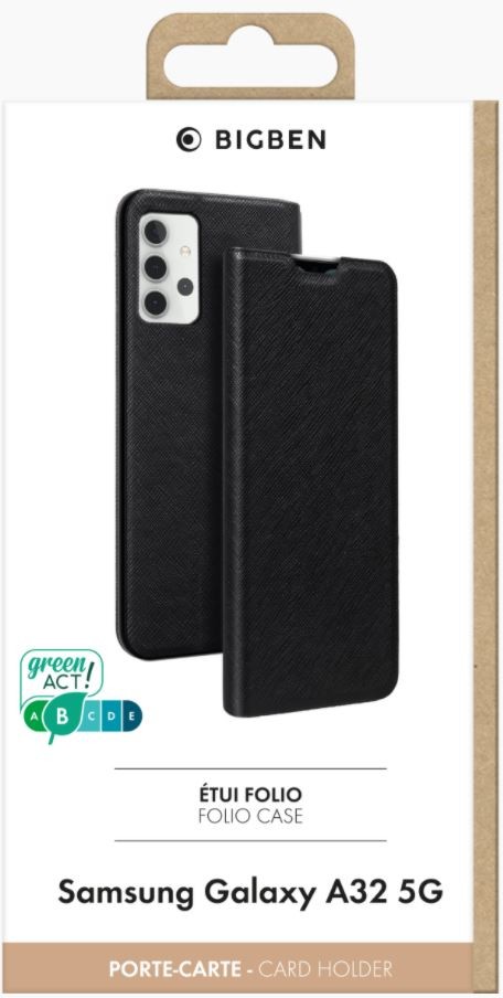 BIGBEN Etui Folio Samsung Galaxy A32 Stand Noir - ETUIFGA325G