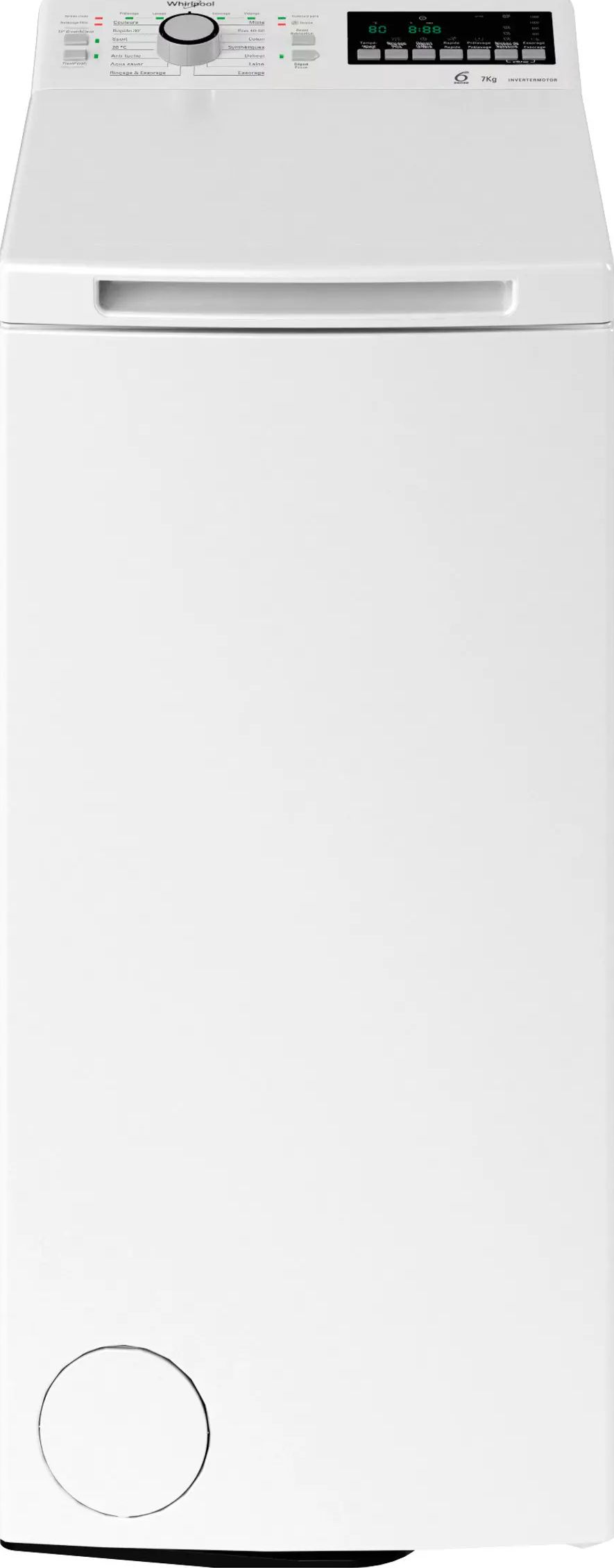 Lave linge Top WHIRLPOOL 7kg 1200trs/min Blanc TDLR7251BCFR