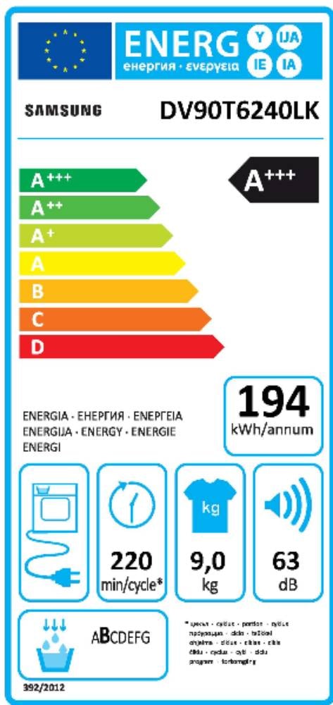 Sèche-linge pompe à chaleur SAMSUNG , Digital Inverter, 9Kg, Blanc - DV90T6240LK Sèche-linge pompe à chaleur SAMSUNG , Digital Inverter, 9Kg, Blanc - DV90T6240LK
