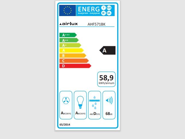 Groupe filtrant AIRLUX , 4 vitesses, 71 db, 52cm, Noir - AHF571BK