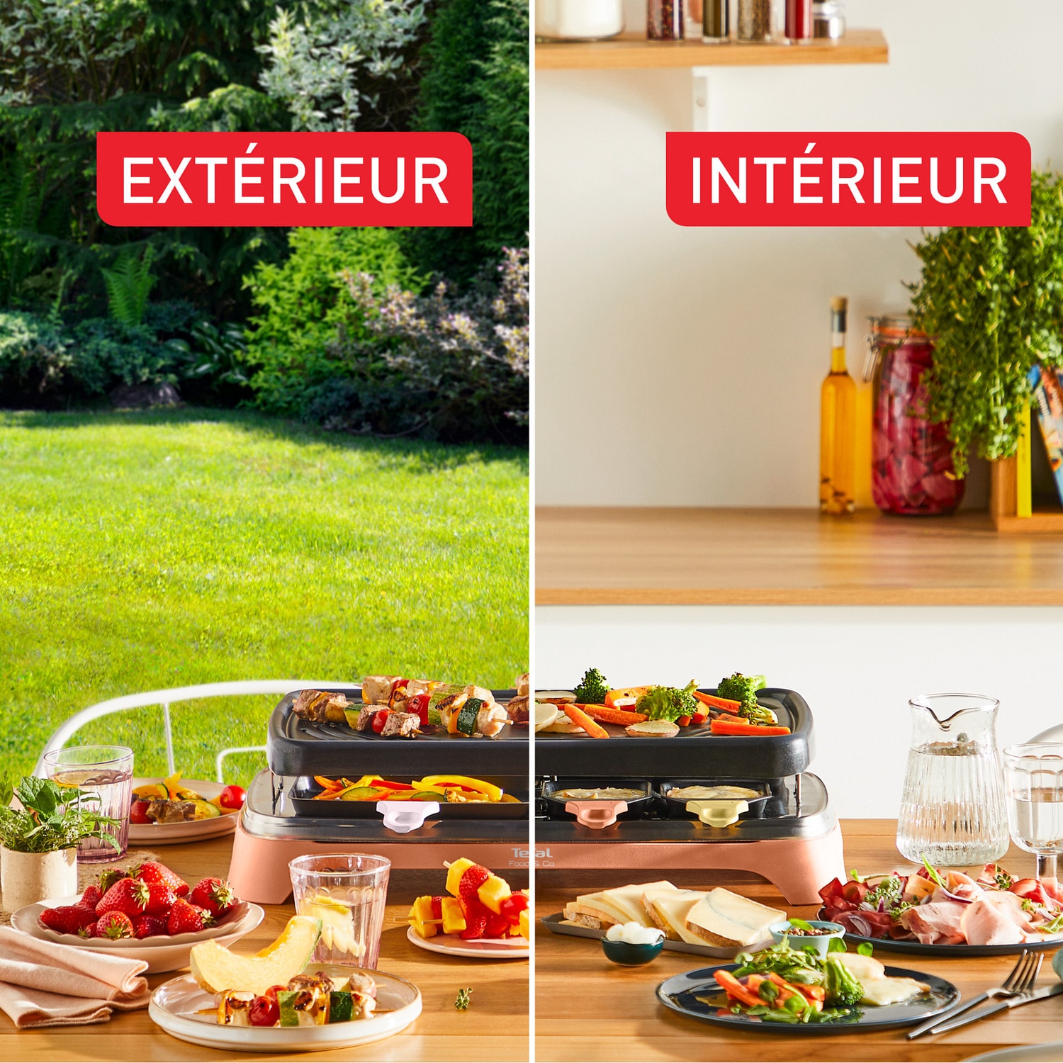 Raclette Multifonction TEFAL 8 personnes 1450W Saumon - RE651JF0