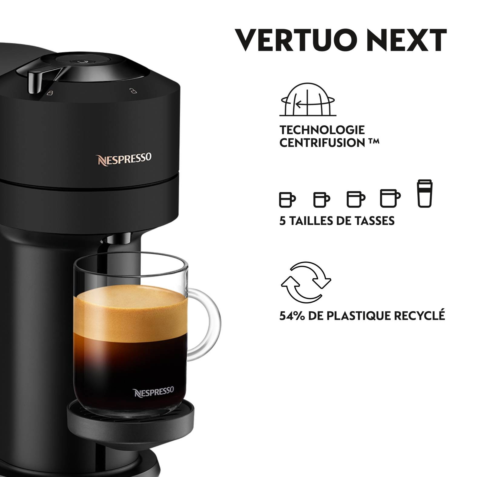 Cafetière KRUPS à dosette Vertuo Next - YY4606FD