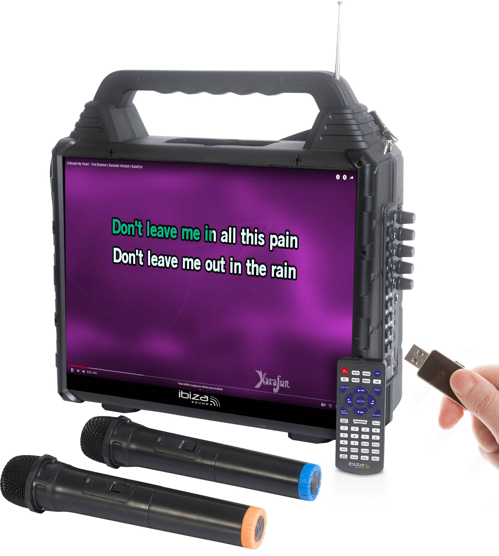 Enceinte bluetooth IBIZA Karaoké - KARAVISION