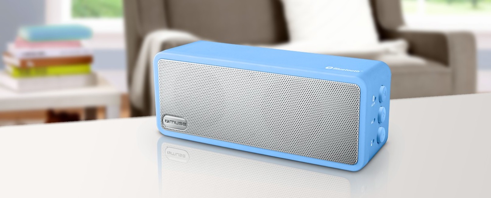 Enceinte bluetooth MUSE 2x3 W Bleu - M-350BTM