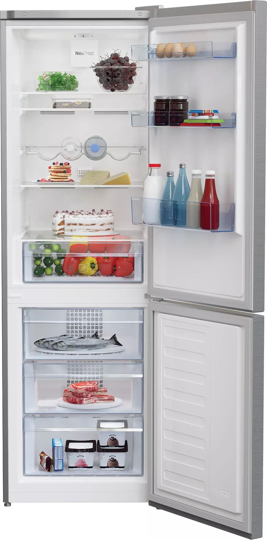 Réfrigérateur congélateur bas BEKO 324L No Frost Inox - RCNA366K40XBN