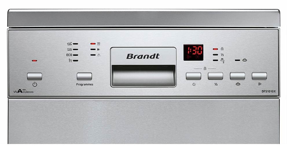 Lave vaisselle 45 cm BRANDT 47dB 10 couverts gris - DFS1010X
