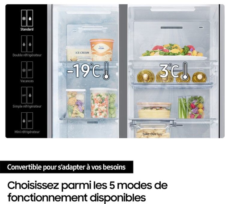 Réfrigérateur américain SAMSUNG 634L No Frost Inox - RS70F66KBT