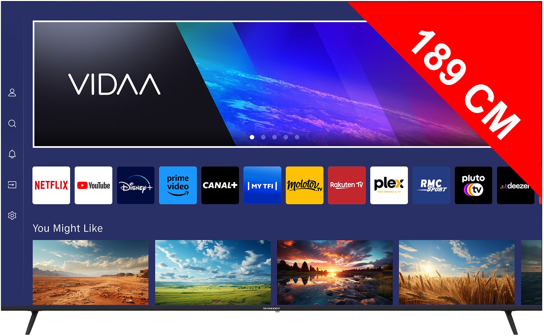 TV LED 4K 189 cm SCHNEIDER UHD 75" 60 Hz - GMS75A2 TV LED 4K 189 cm SCHNEIDER UHD 75" 60 Hz - GMS75A2