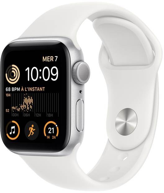 APPLE Montre connectée Apple Watch SE GPS 44 mm Aluminium Argent - WATCHSE-MNK23NF-2022