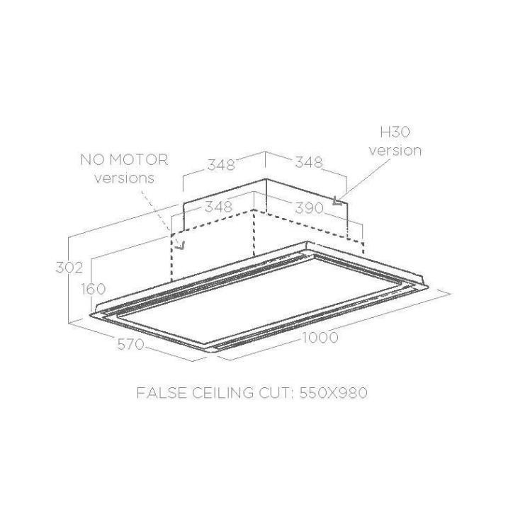 Hotte de plafond ELICA 100cm 66dB Blanc - PRF0146246