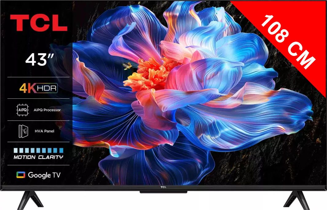 TV LED 4K 108 cm TCL 43" 60Hz Noir 43P69K