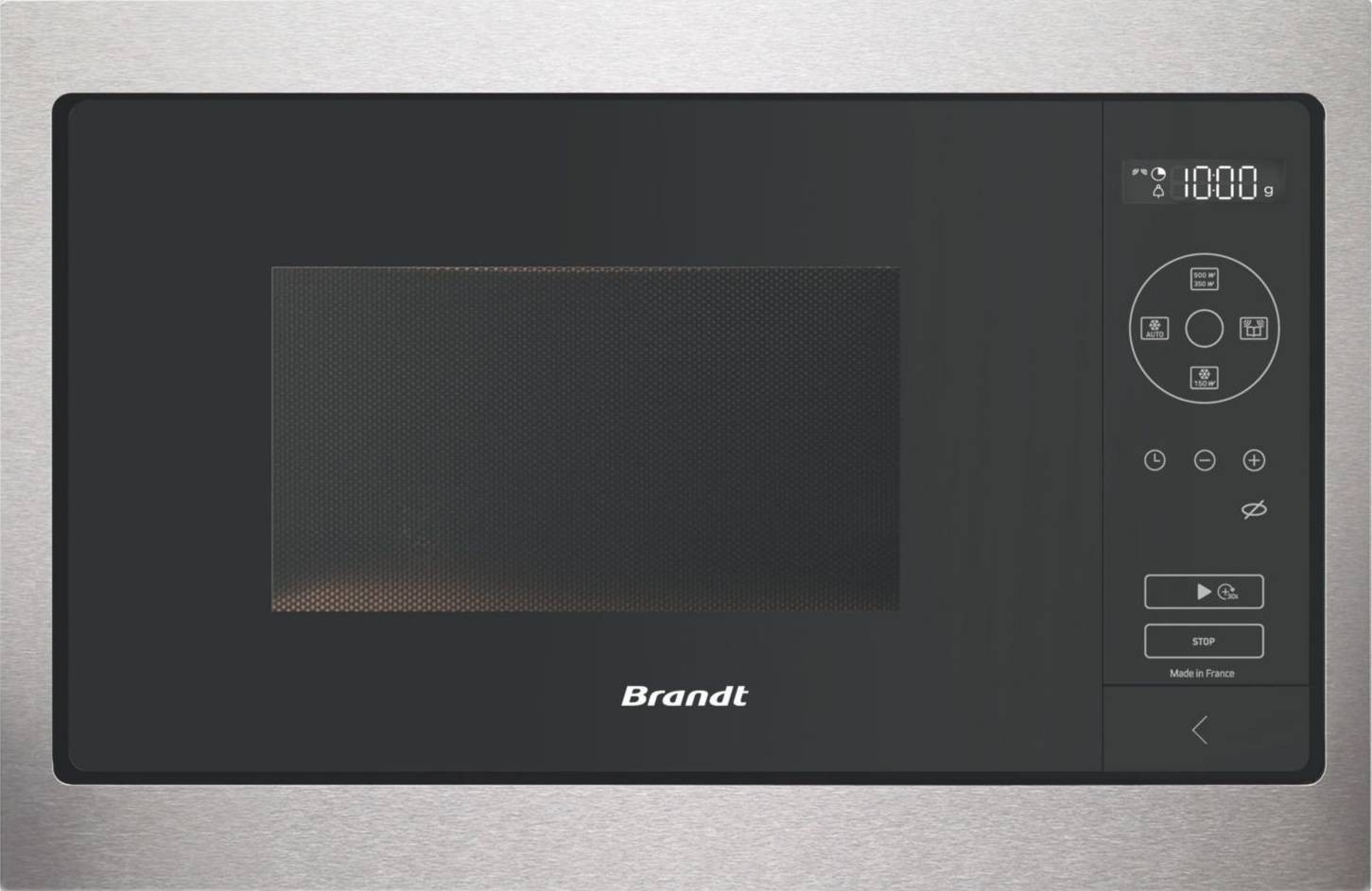 BRANDT Micro ondes Encastrable Quattro System 900W 26L Inox et Noir - BMS7120X