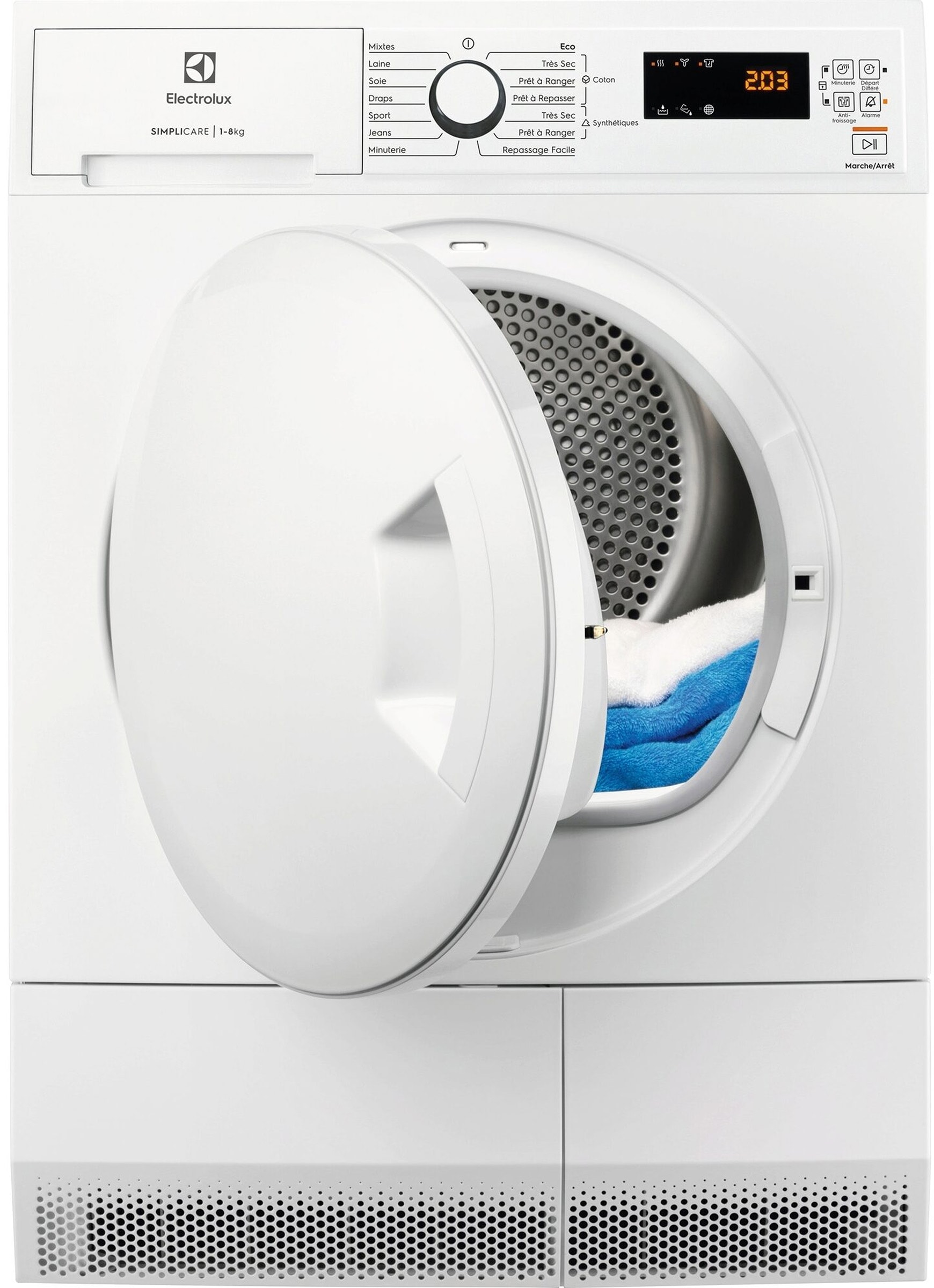 Sèche-linge pompe à chaleur ELECTROLUX , 8kg, Blanc EDHF2812WE