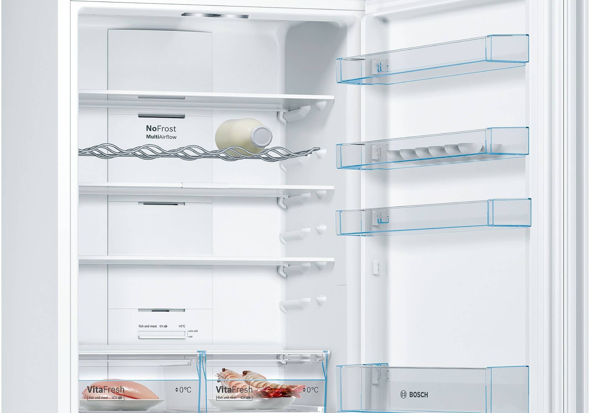BOSCH Réfrigérateur congélateur bas Serie 4 NoFrost MultiAirflow 438L Blanc - KGN49XWEA