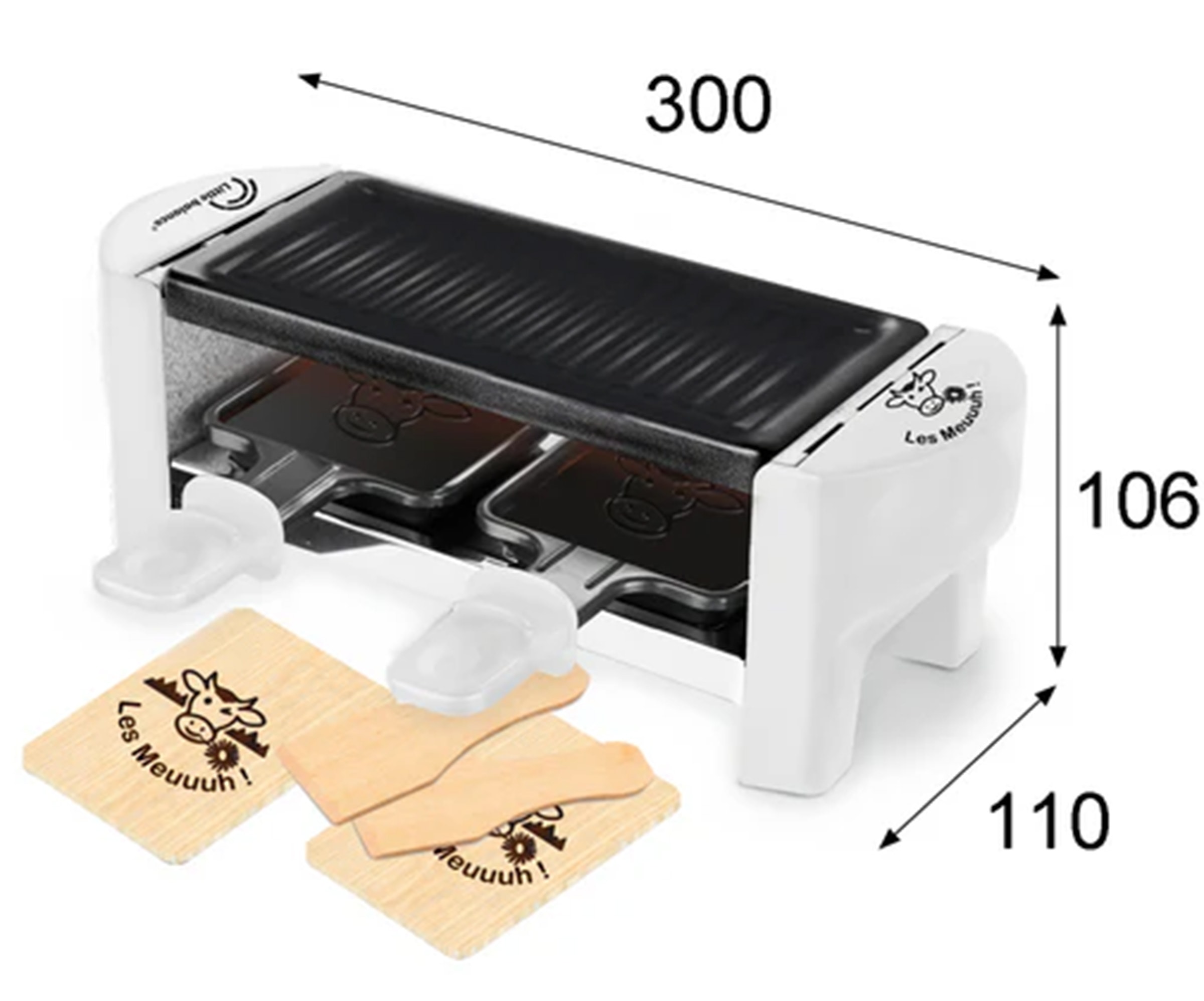 Raclette Multifonction LITTLE BALANCE 2 personnes 320W Blanche - 8614