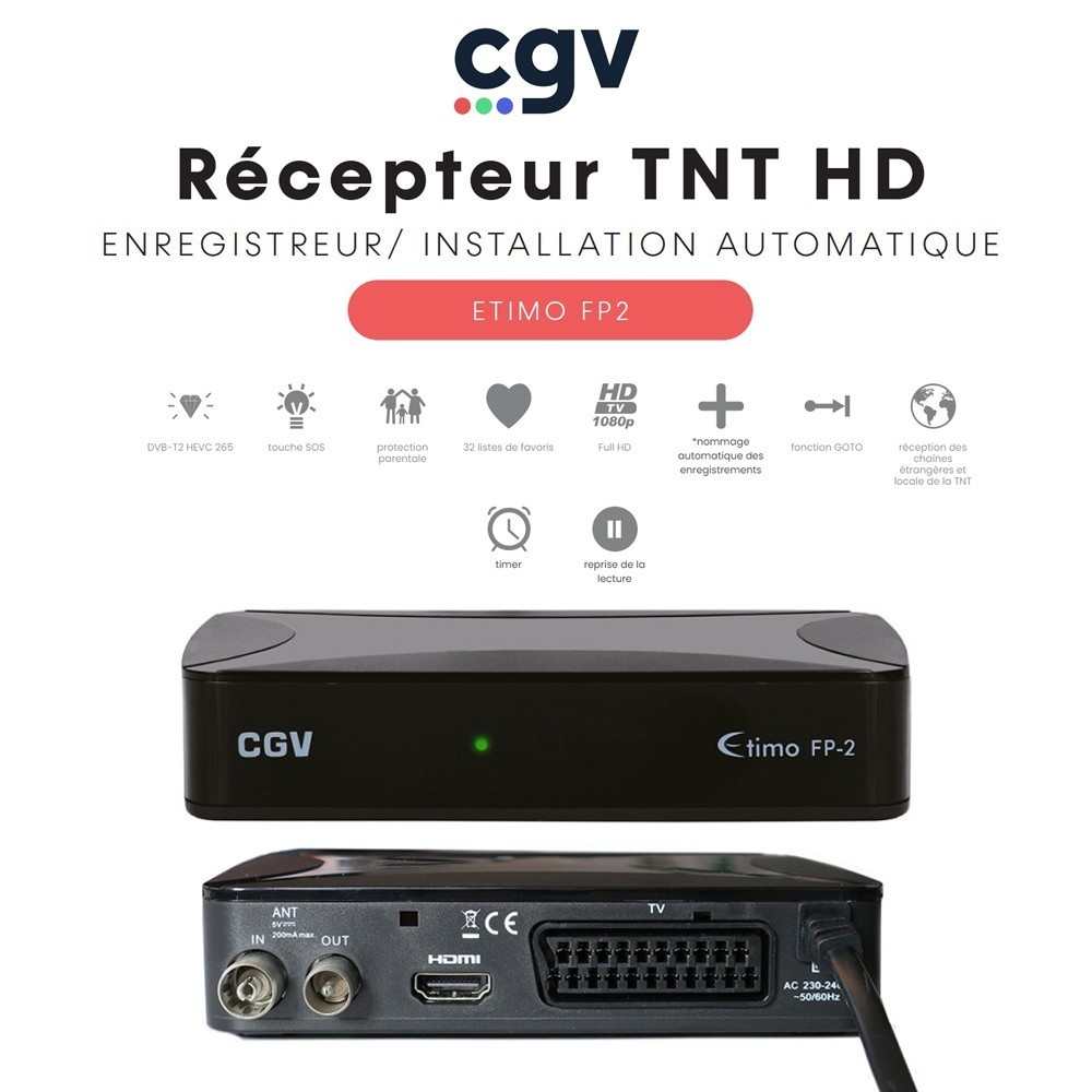 Décodeur terrestre TNT HD CGV  - ETIMOFP-2