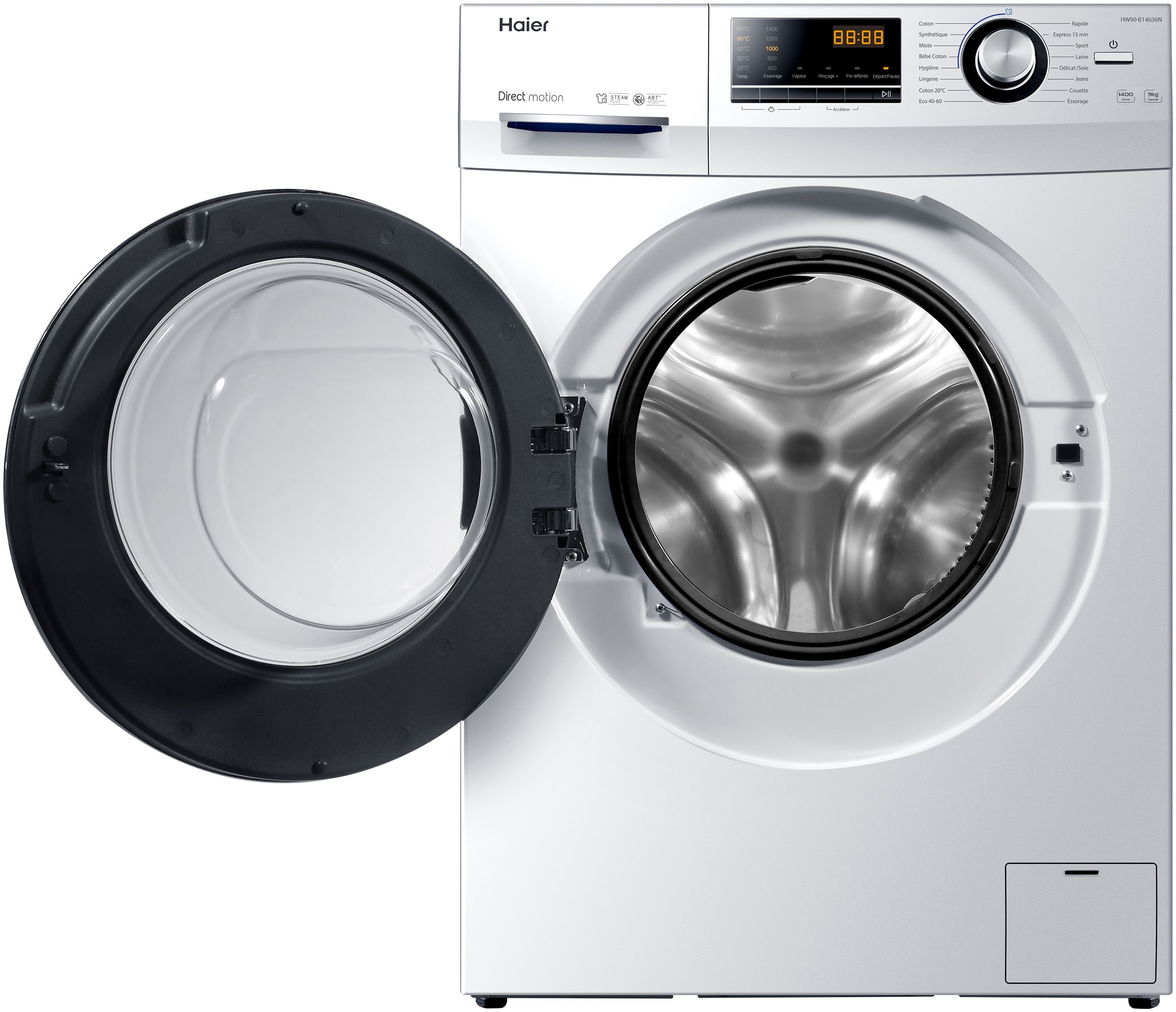 Lave linge Frontal HAIER Fonction Vapeur 9kg - HW90-B14636N-FR Lave linge Frontal HAIER Fonction Vapeur 9kg - HW90-B14636N-FR