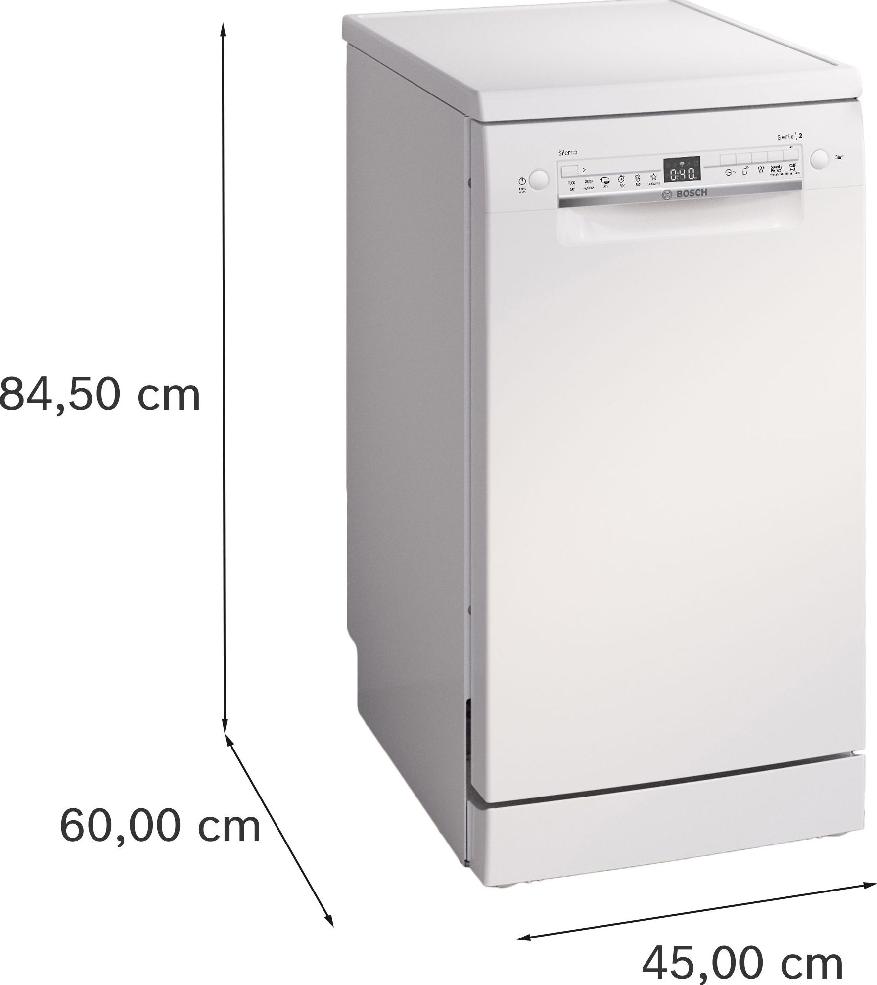 Lave vaisselle 45 cm BOSCH Connecté 10 couverts 46dB Blanc - SPS2HKW55E