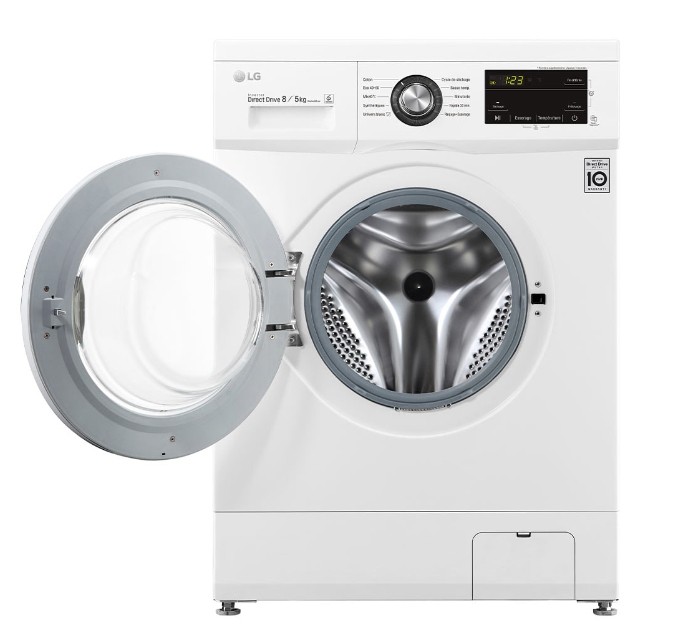 Lave linge sechant Frontal LG , 1400 trs/mn, 8/5kg, Blanc - F854M22WR
